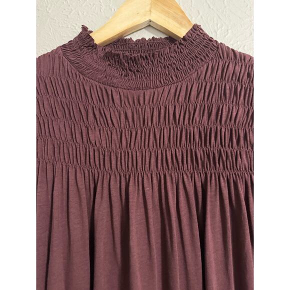 Sundance Shirred Front Long Sleeve High Neck Blouse Small - Picture 2 of 5